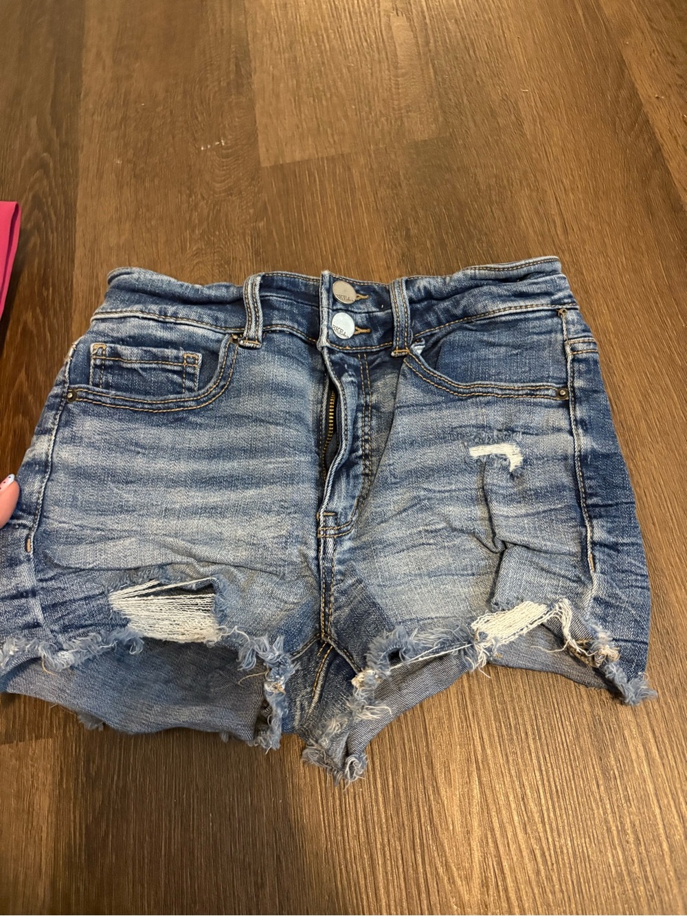 BKE Distressed Cutoff Jean Shorts - Blue Wash